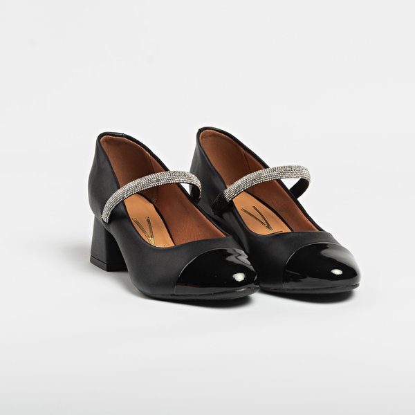 Scarpin Boneca Vizzano 1423103 Salto Bloco Preto - Imagem 5