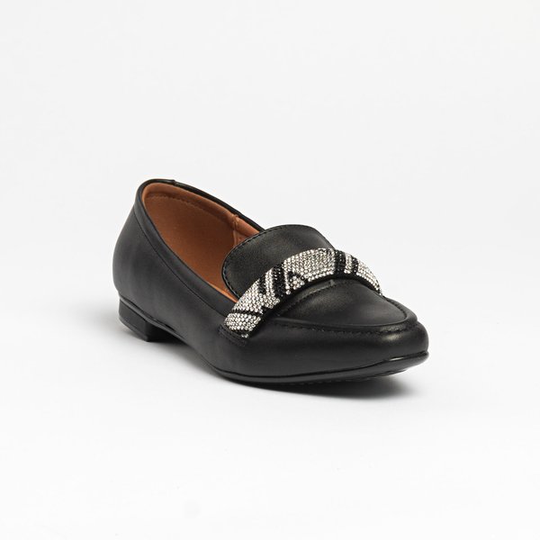 Sapato Social Mocassim Oxford Vizzano Preto Brilhantes