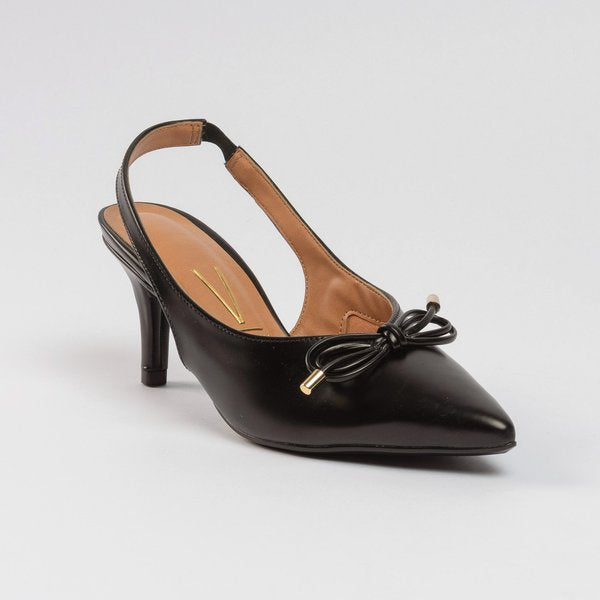 Slingback Vizzano Salto Fino Médio Preto Opaco
