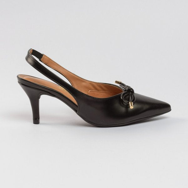 Slingback Vizzano Salto Fino Médio Preto Opaco - Imagem 2