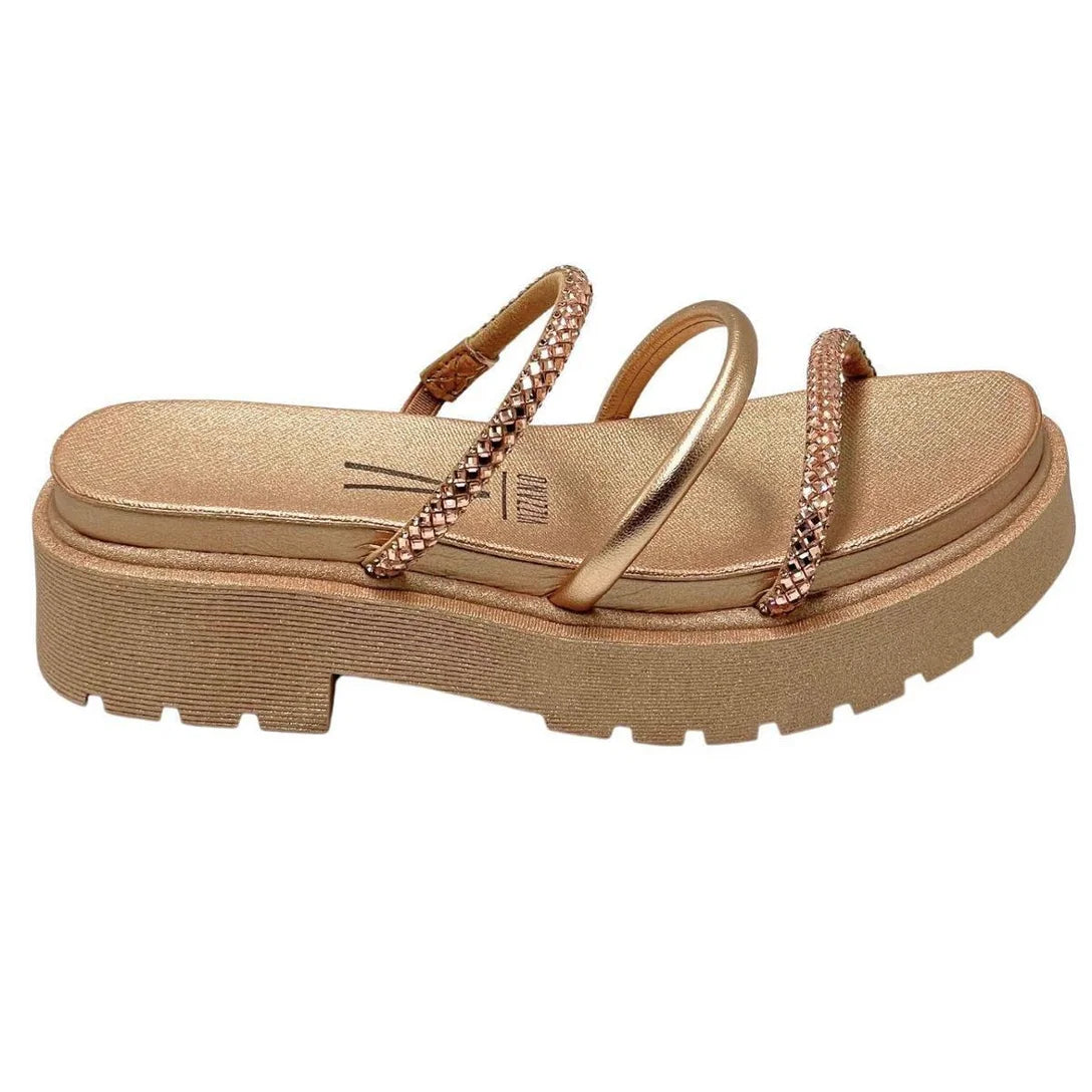 Tamanco Vizzano Flatform Com Strass Feminino – Rosa Antigo