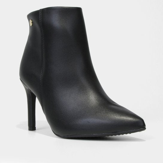 Bota Cano Curto Vizzano Bico Fino Lisa Feminina – Preto - Imagem 2