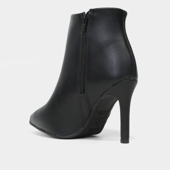 Bota Cano Curto Vizzano Bico Fino Lisa Feminina – Preto - Imagem 3