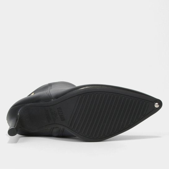 Bota Cano Curto Vizzano Bico Fino Lisa Feminina – Preto - Imagem 5