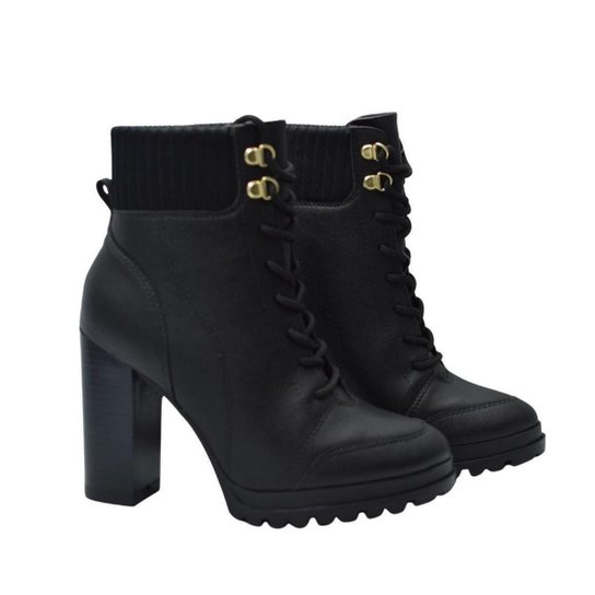 Coturno Vizzano salto alto – Preto - Imagem 2