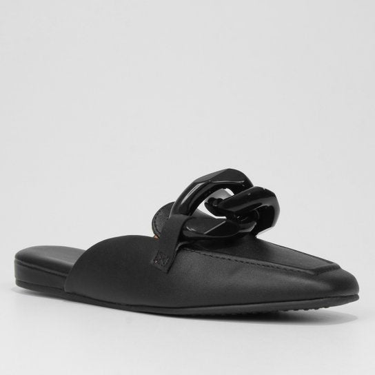 Mule Vizzano Bico Quadrado Detalhe Corrente – Preto - Imagem 2