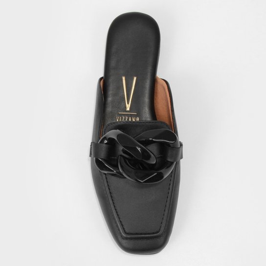 Mule Vizzano Bico Quadrado Detalhe Corrente – Preto - Imagem 4