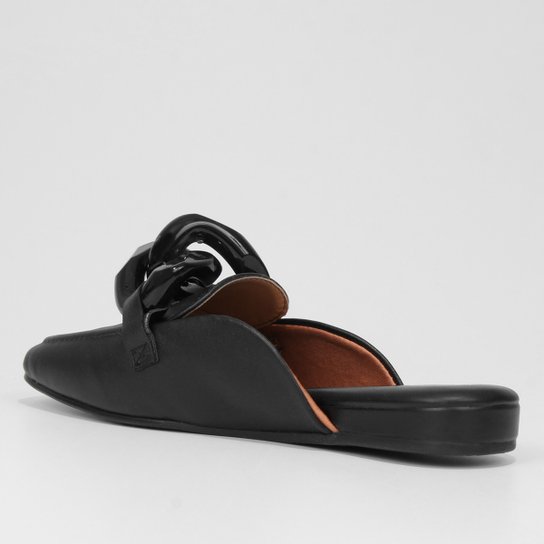 Mule Vizzano Bico Quadrado Detalhe Corrente – Preto - Imagem 3