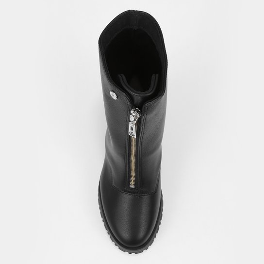 Bota Cano Curto Vizzano Salto Alto Zíper Feminina – Preto - Imagem 4
