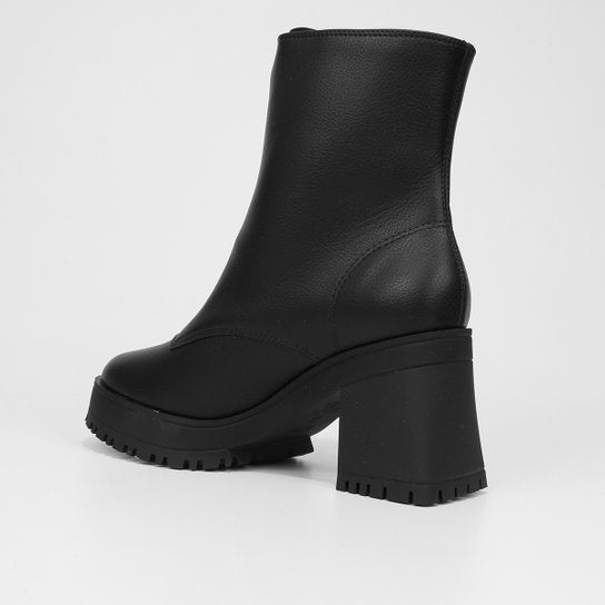 Bota Cano Curto Vizzano Salto Alto Zíper Feminina – Preto - Imagem 3