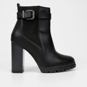 Bota Chelsea Vizzano Salto Alto Fivela Feminina – Preto