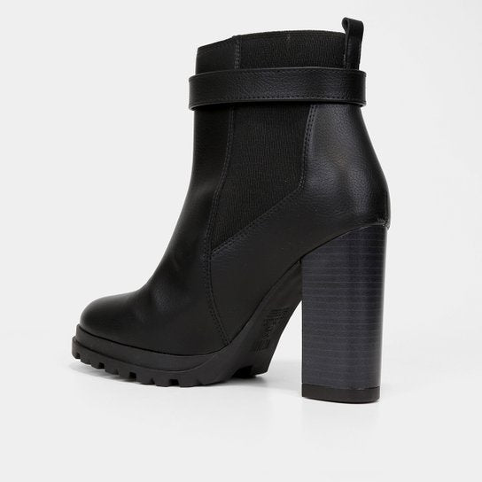 Bota Chelsea Vizzano Salto Alto Fivela Feminina – Preto - Imagem 3