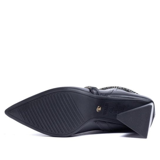 Bota Vizzano Bico Fino Tira Cristal Salto Geométrico – Preto - Imagem 5