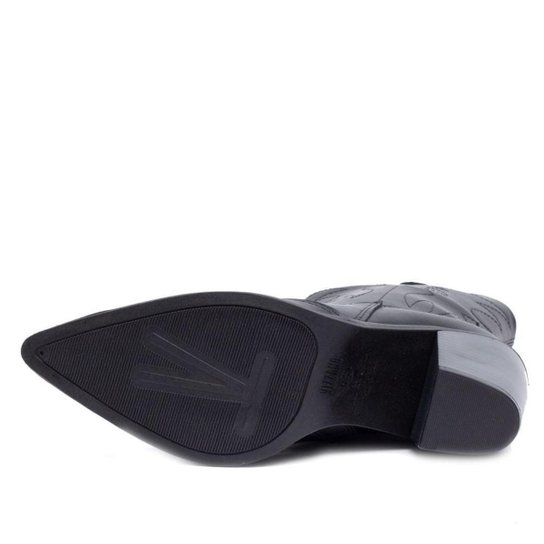 Bota Feminina Vizzano Western Cano Médio Prata – Preto - Imagem 5