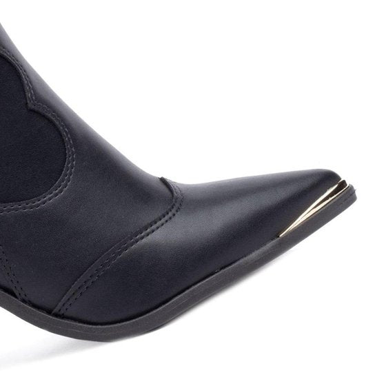 Bota Feminina Vizzano Western Cano Médio Prata – Preto - Imagem 2