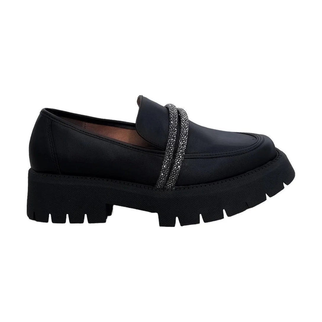 Mocassim Feminino Vizzano Zebra Tratorado Preto – Preto