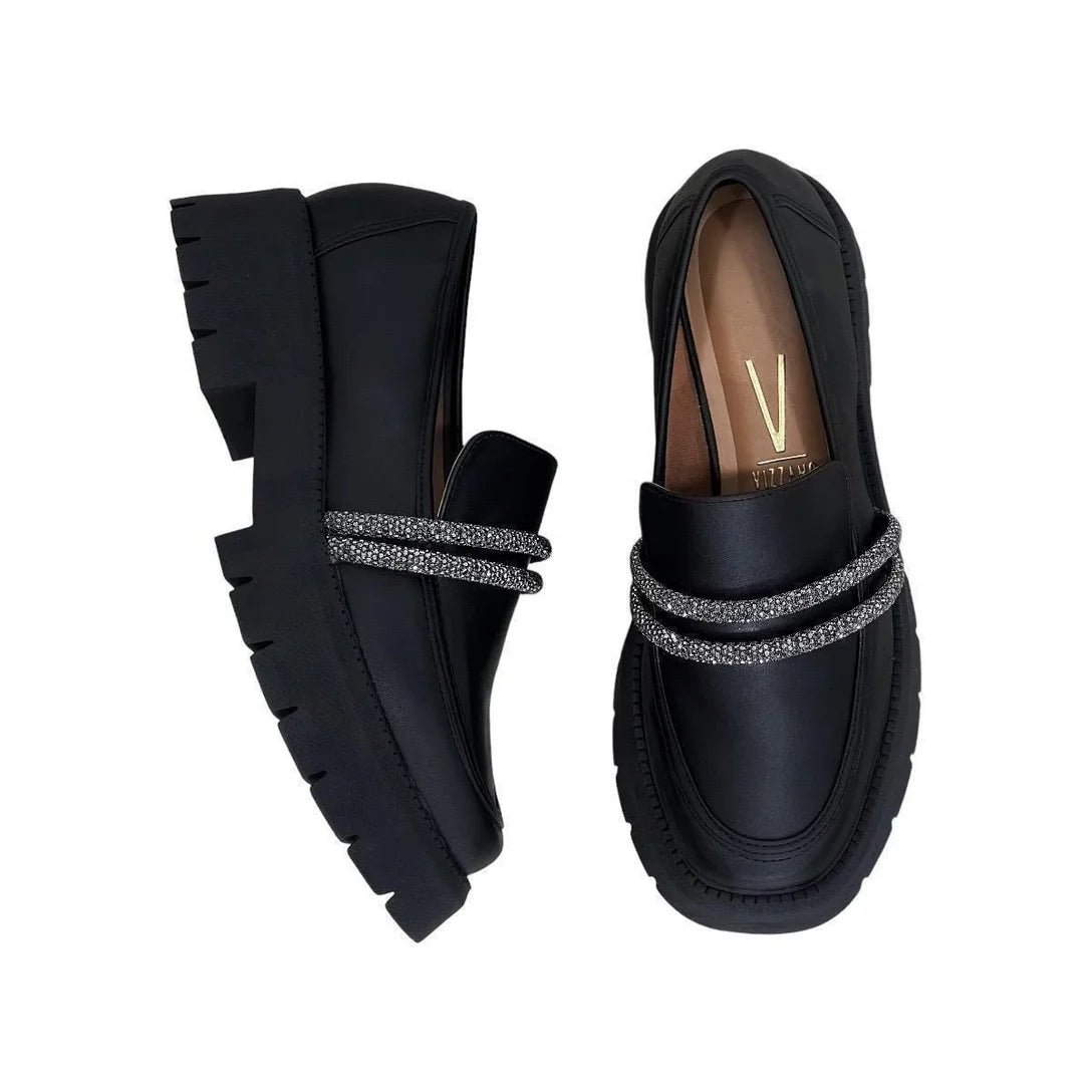 Mocassim Feminino Vizzano Zebra Tratorado Preto – Preto - Imagem 3