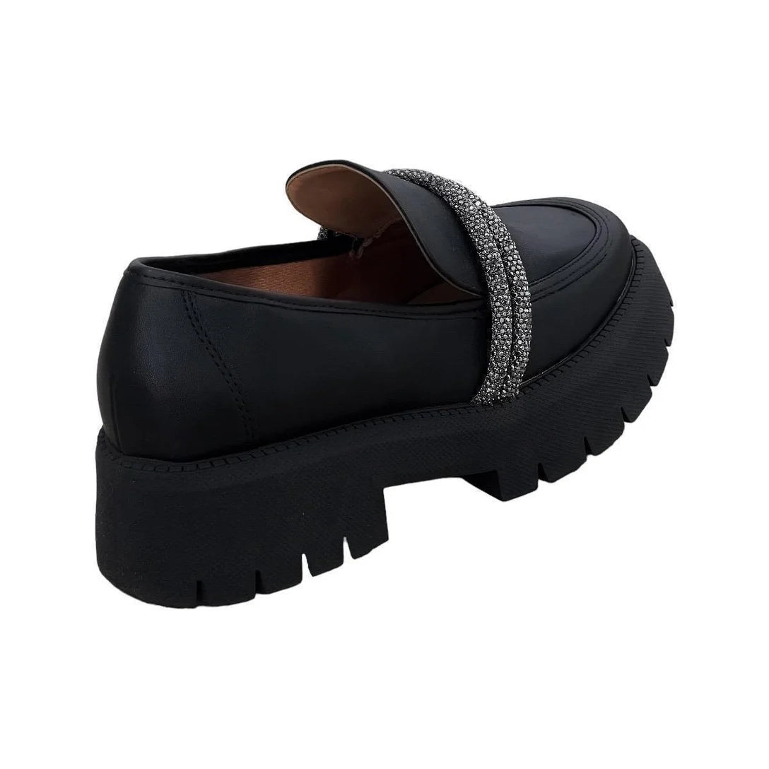Mocassim Feminino Vizzano Zebra Tratorado Preto – Preto - Imagem 4
