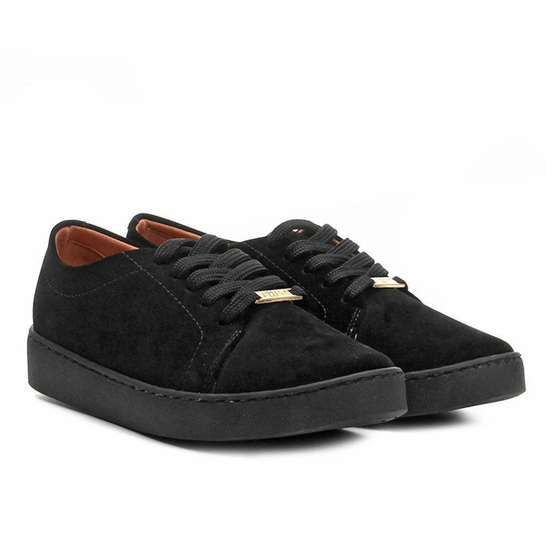 Tênis Vizzano Cano Baixo Camurça Feminino – Preto - Imagem 2