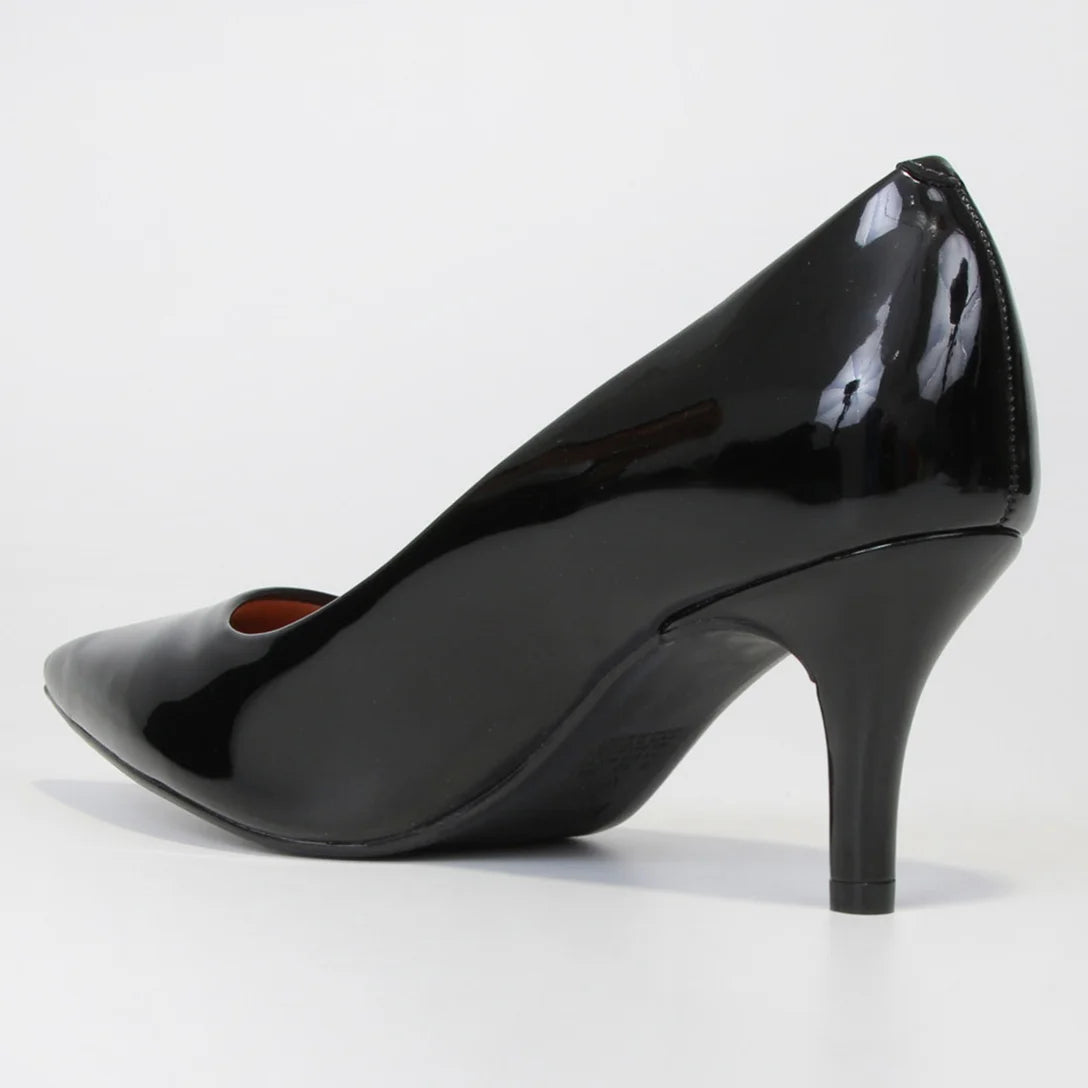 Scarpin Vizzano Bico Fino Salto Médio Verniz – Preto - Imagem 3