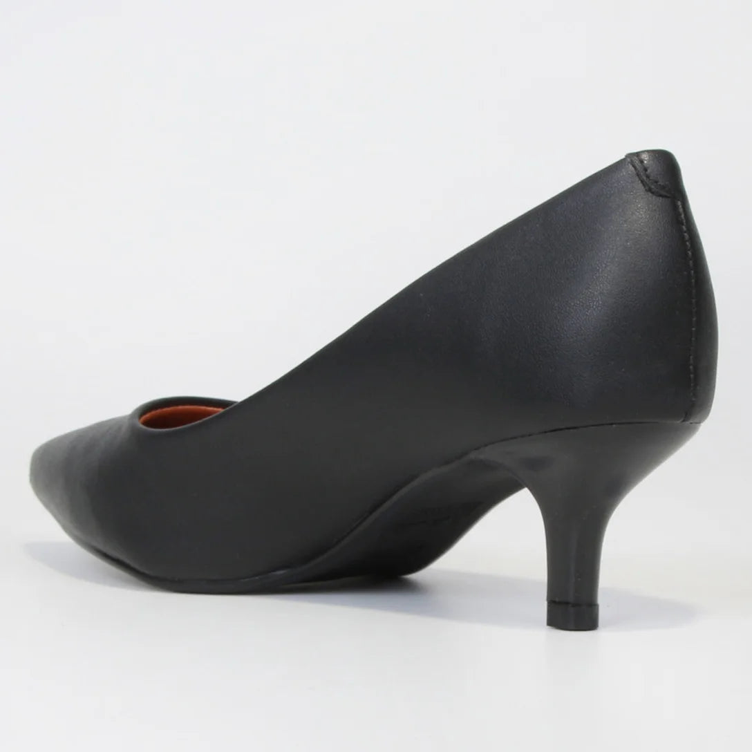 Scarpin Vizzano Salto Baixo Básico Bico Fino Feminino – Preto - Imagem 3