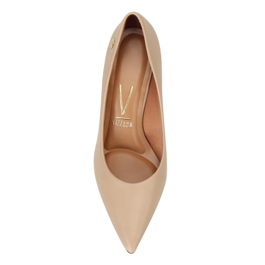 Scarpin Vizzano Salto Médio Bico Fino – Bege - Imagem 3
