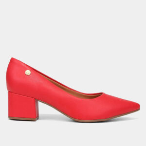 Scarpin Vizzano Bico Fino Salto Bloco – Vermelho
