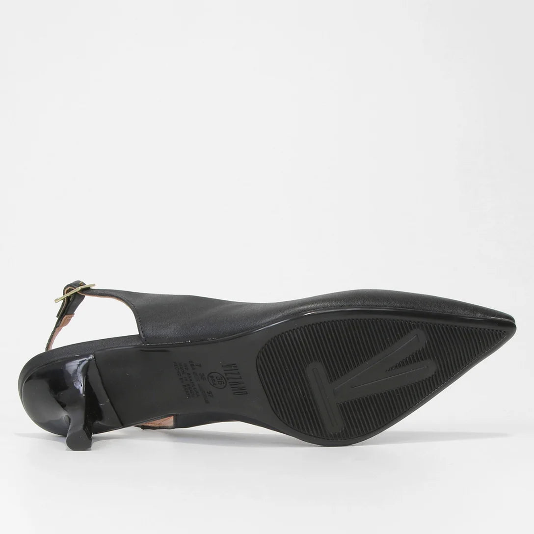 Scarpin Vizzano Slingback Bico Fino Salto Baixo – Preto - Imagem 5