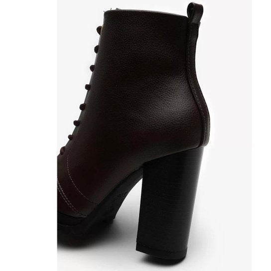 Bota Coturno Vizzano Cadarço Tratorada – Café - Imagem 3