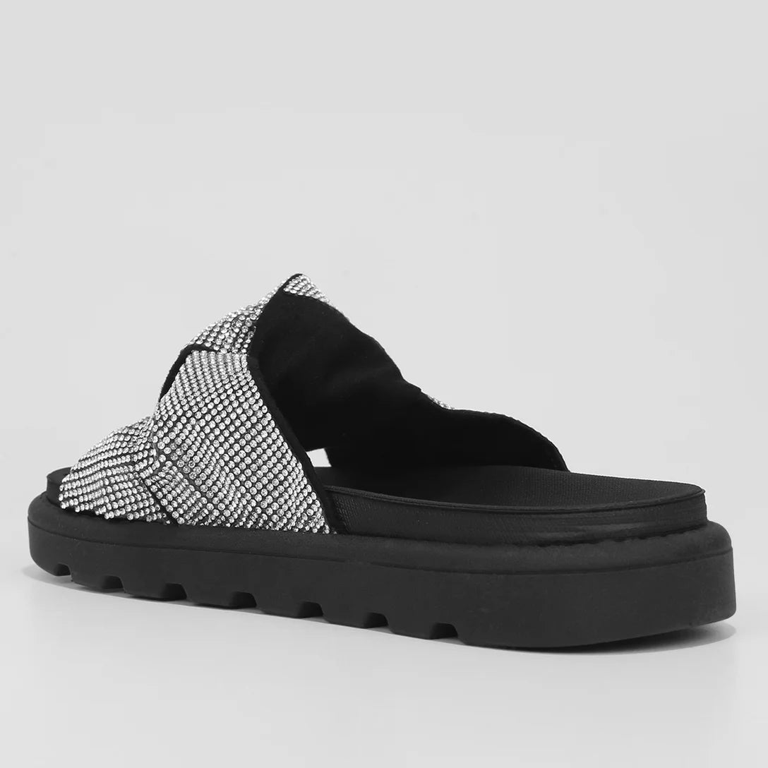 Rasteira Vizzano Nó com Brilho Feminina – Preto + Prata - Imagem 3