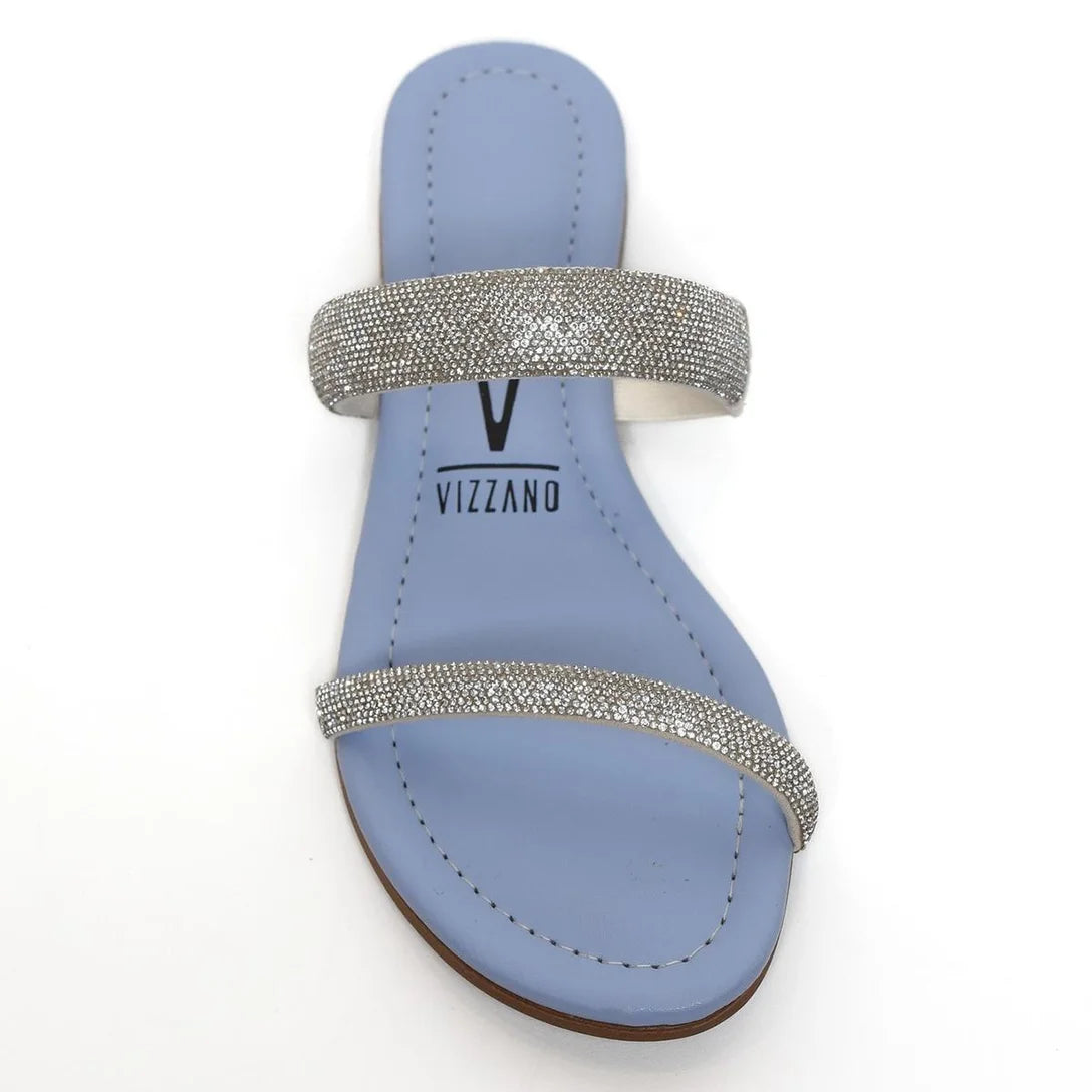 Rasteira Vizzano Strass Tira Pronta Feminina – Azul Claro - Imagem 4