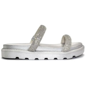Rasteira Vizzano Flatform Strass Hotfix – Prata
