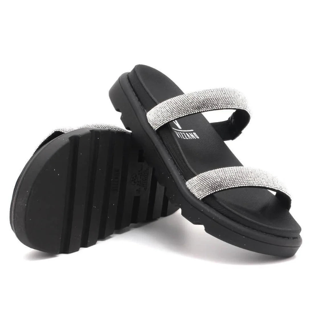 Tamanco Vizzano Flatform Tiras Brilho Feminino – Preto - Imagem 3