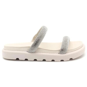 Tamanco Vizzano Flatform Tiras Brilho Feminino – Branco