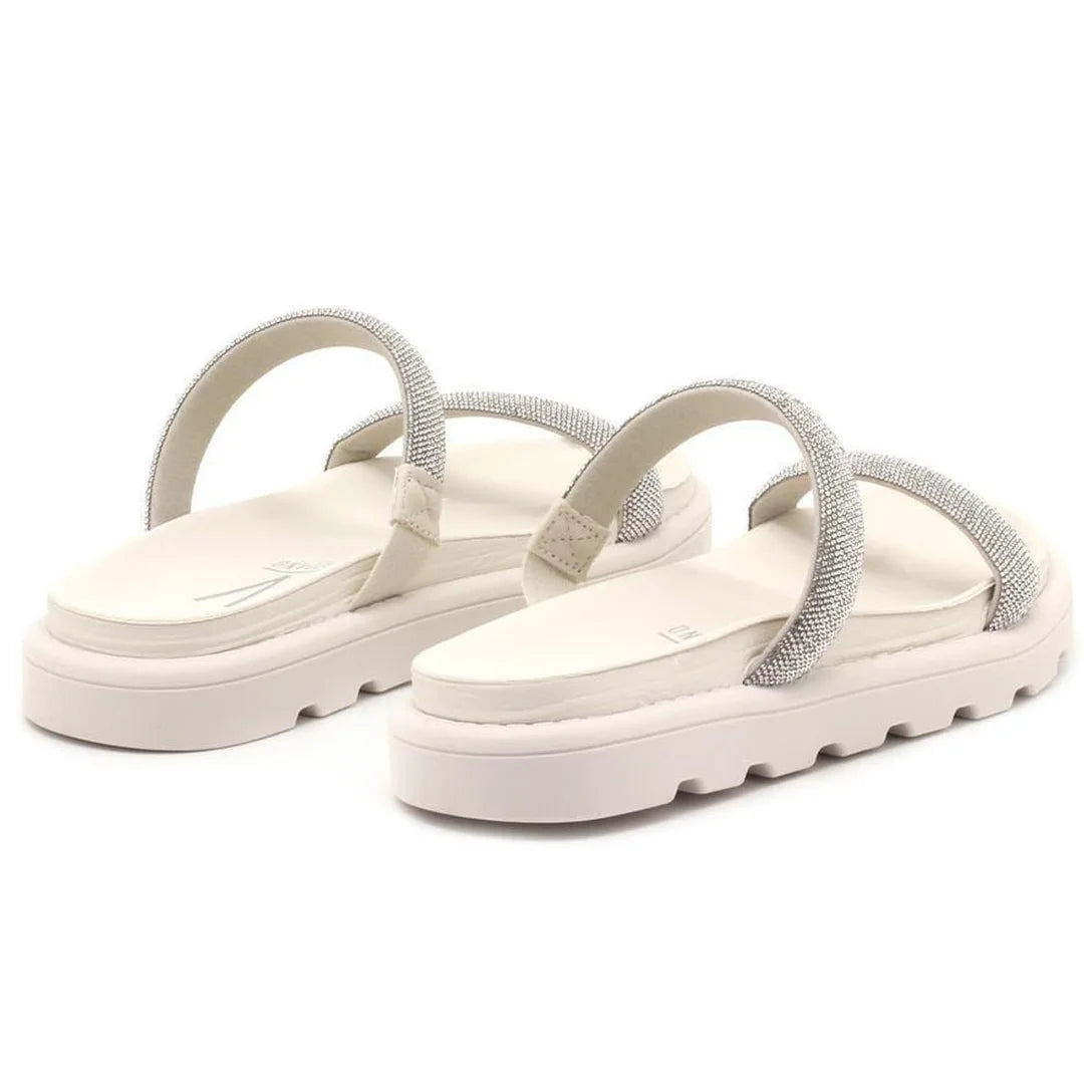 Tamanco Vizzano Flatform Tiras Brilho Feminino – Branco - Imagem 4