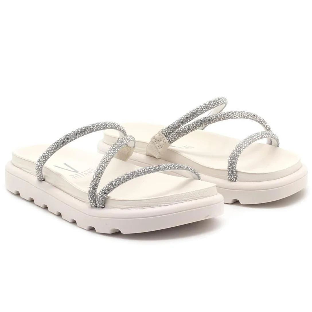 Tamanco Vizzano Flatform Tiras Brilho Feminino – Branco - Imagem 2