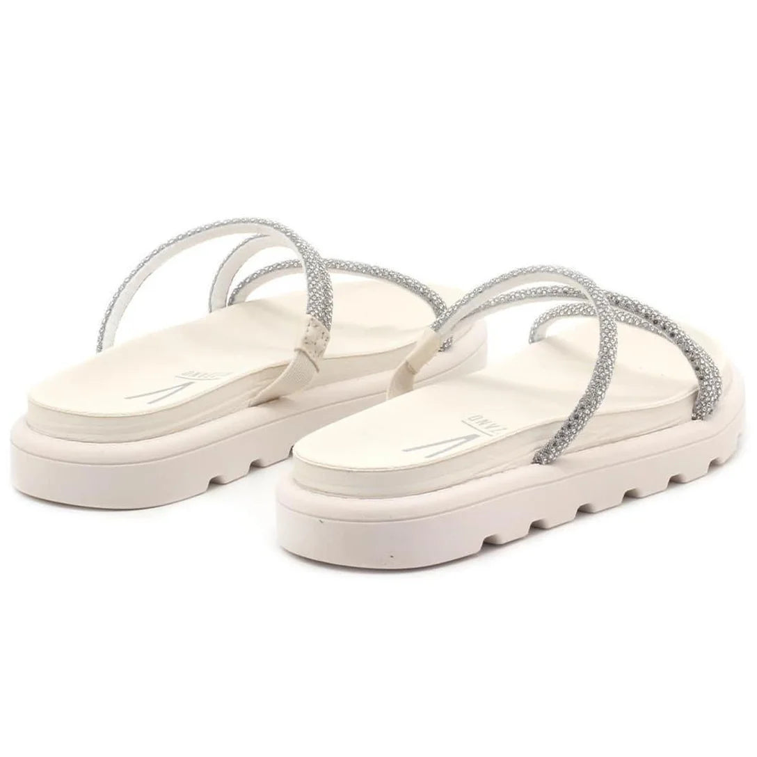 Tamanco Vizzano Flatform Tiras Brilho Feminino – Branco - Imagem 3