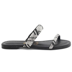 Tamanco Vizzano Rasteira Slide Brilho Strass Feminino – Preto
