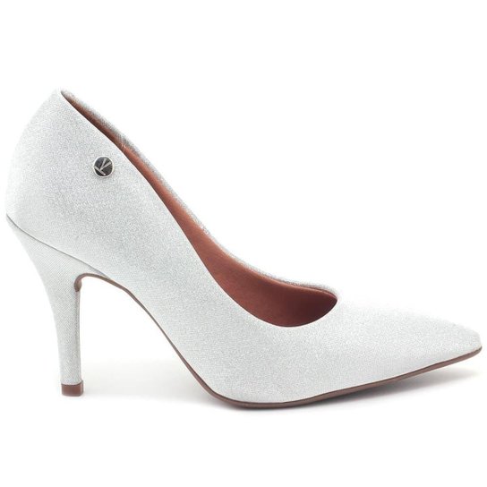 Scarpin Vizzano Festa Glitter Salto Alto Bico Fino Feminino 11841101 – Prata