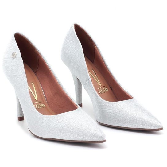 Scarpin Vizzano Festa Glitter Salto Alto Bico Fino Feminino 11841101 – Prata - Imagem 2