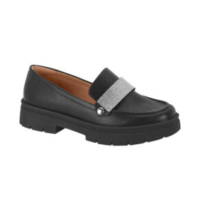 Mocassim Vizzano 1422.102 Loafer Tratorado Feminino – Preto