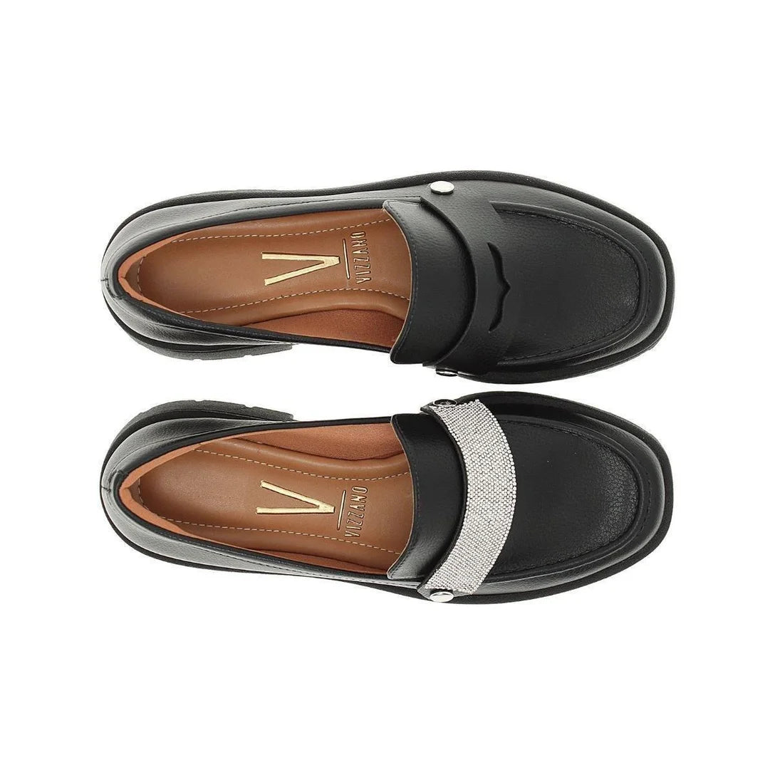 Mocassim Vizzano 1422.102 Loafer Tratorado Feminino – Preto - Imagem 6
