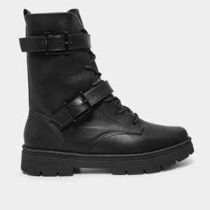 Bota Coturno Vizzano Fivelas Cano Médio Feminina – Preto