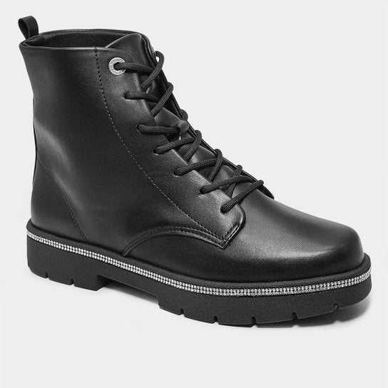 Bota Vizzano Pedraria Cano Médio Feminina – Preto - Imagem 2