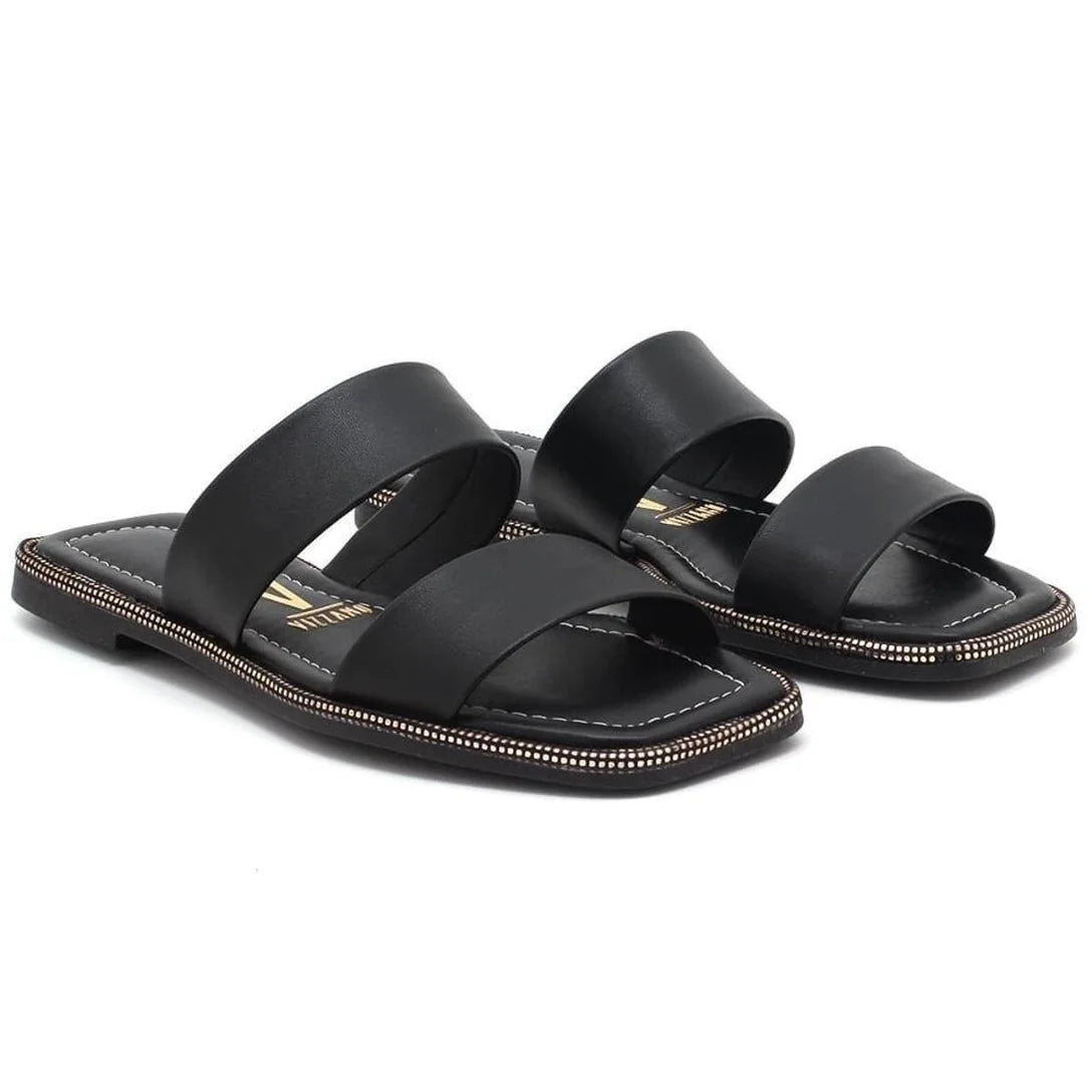 Rasteira Vizzano Pelica Brilho Strass Feminino – Preto - Imagem 2