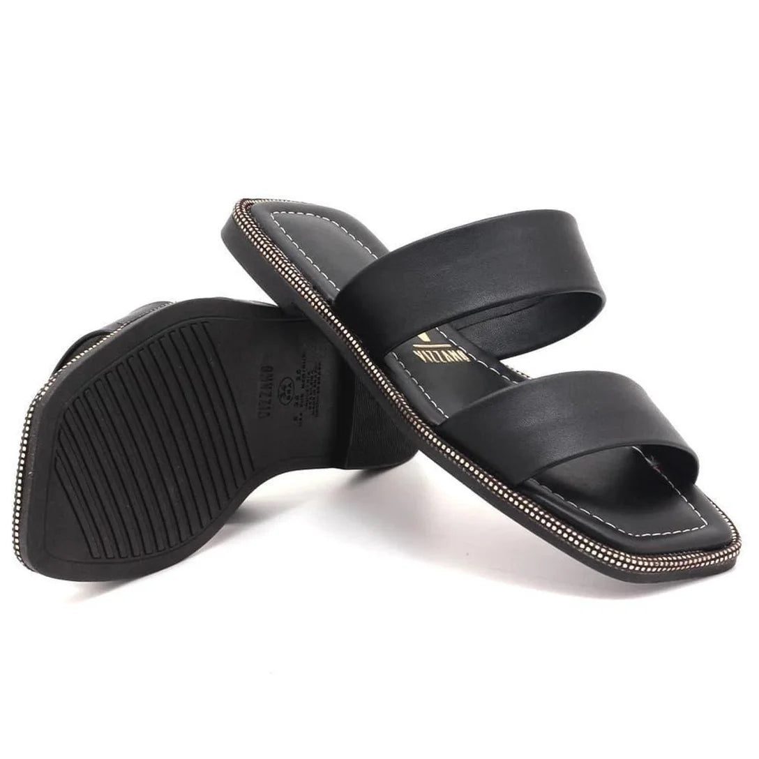 Rasteira Vizzano Pelica Brilho Strass Feminino – Preto - Imagem 3