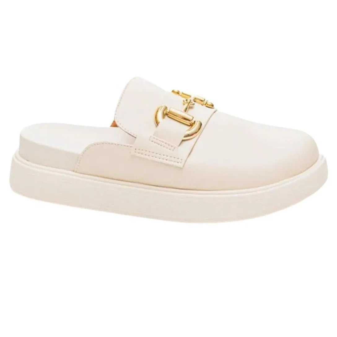 Mule Clog Feminino Vizzano Off White
