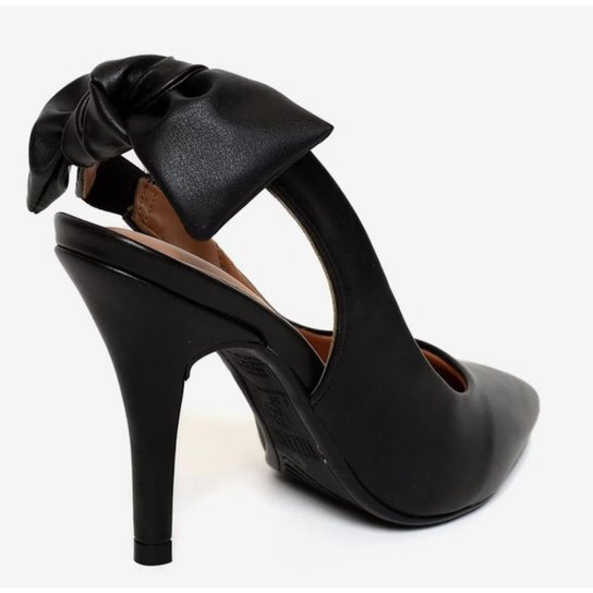 Sapato Scarpin Feminino Vizzano Salto Alto Fino Festa Aberto – Preto - Imagem 3