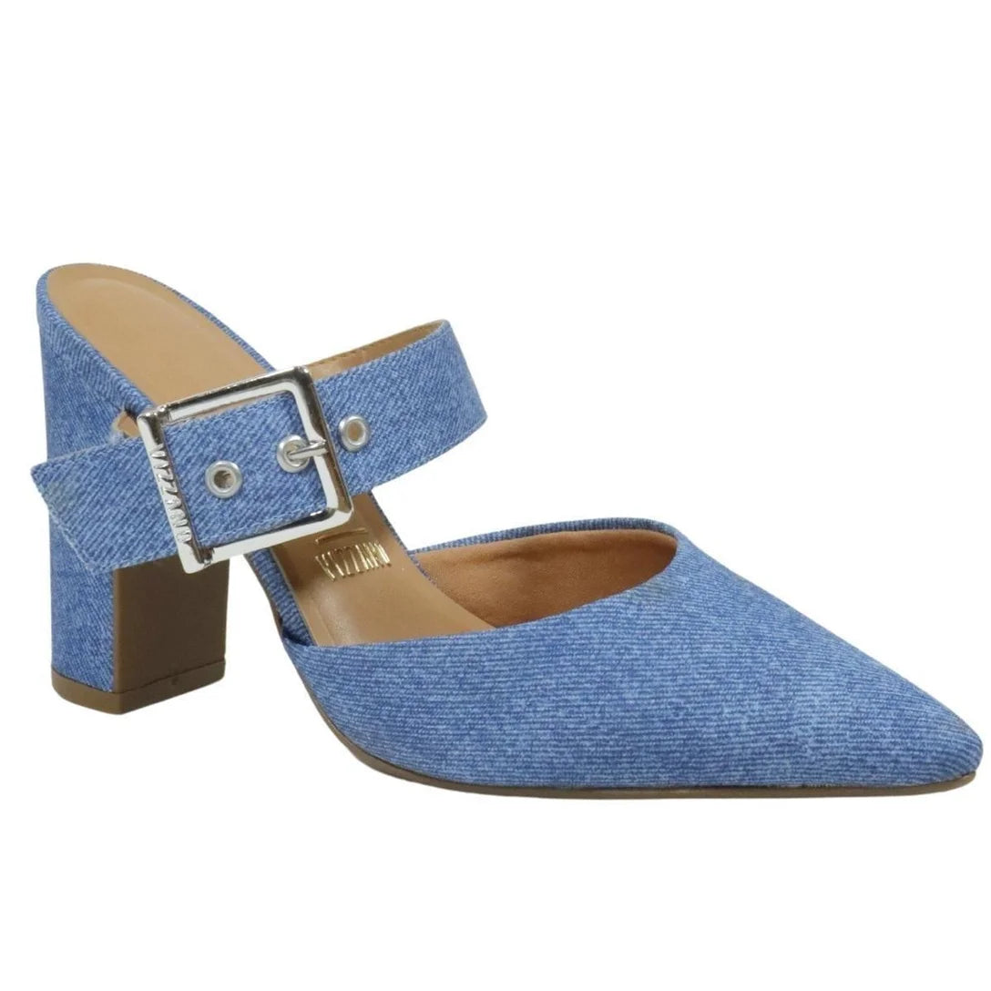 Tamanco Mule Vizzano Feminino Bico Fino Salto Alto – Jeans - Imagem 2