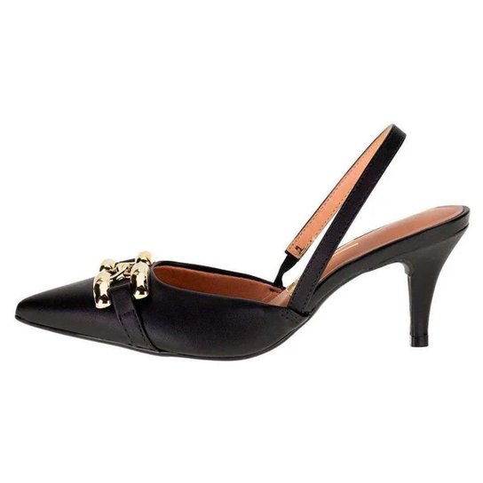 Mule Com Fivela Salto FinoVizzano – Preto - Imagem 5